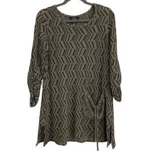 Ali Miles Top‎ Tunic Dark Green Textured Womens Size Medium M